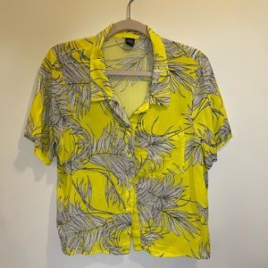 Printed button down t-shirt